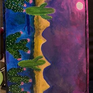 Vibrant Desert Cactus Art Print originally by SJO